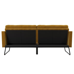 Mr. Kate Neely Futon with Bolster Pillows - Mustard