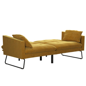 Mr. Kate Neely Futon with Bolster Pillows - Mustard