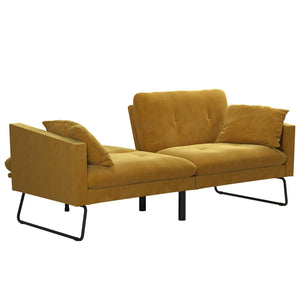 Mr. Kate Neely Futon with Bolster Pillows - Mustard