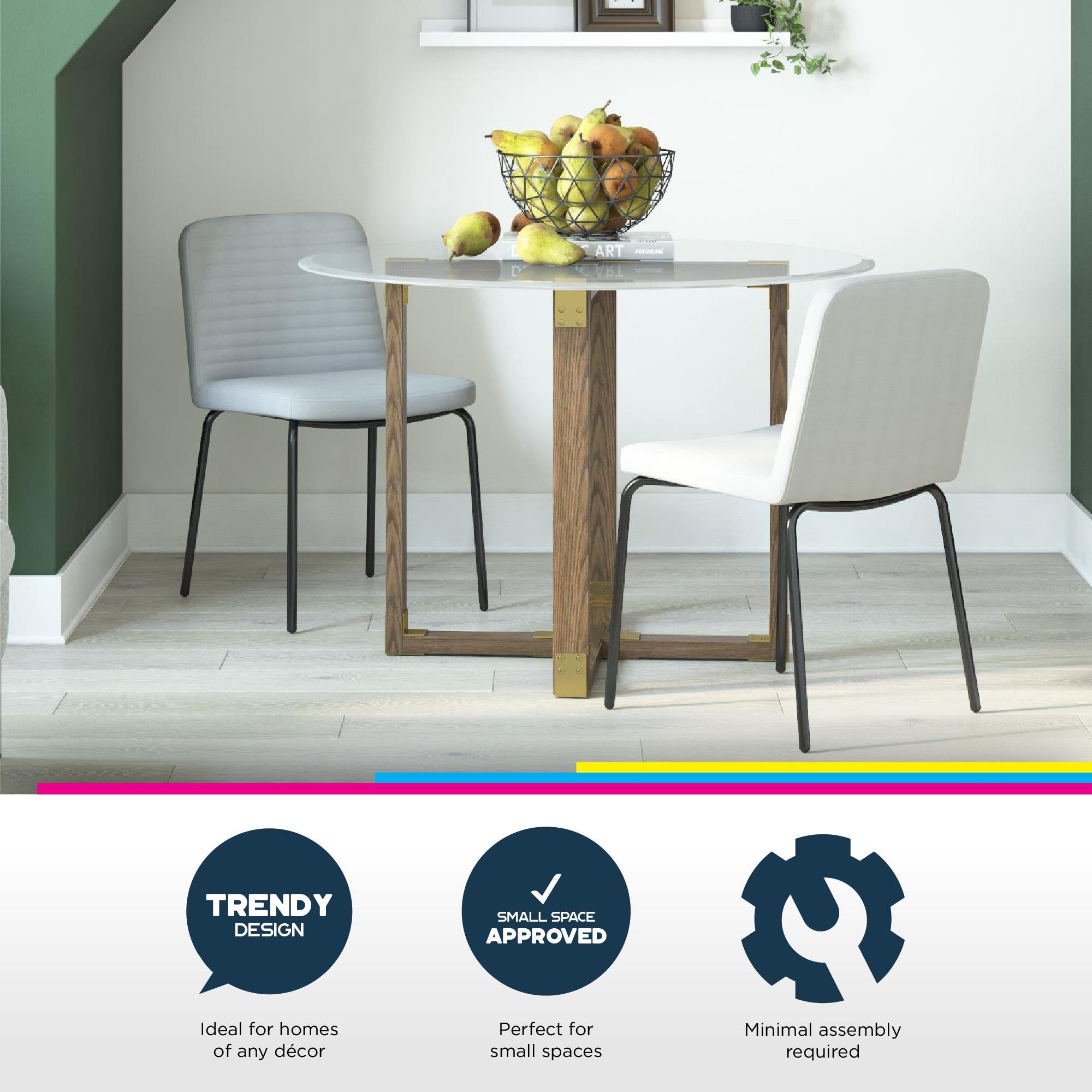 DHP Wynn Dining Chairs, Set of 2 - Gray - Set of 2