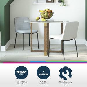 DHP Wynn Dining Chairs, Set of 2 - Gray - Set of 2