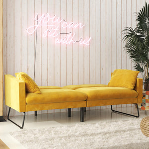 Mr. Kate Neely Futon with Bolster Pillows - Mustard