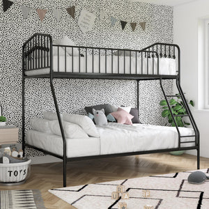 Novogratz Bushwick Metal Bunk Bed - Black - Twin-Over-Full