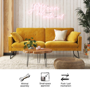 Mr. Kate Neely Futon with Bolster Pillows - Mustard