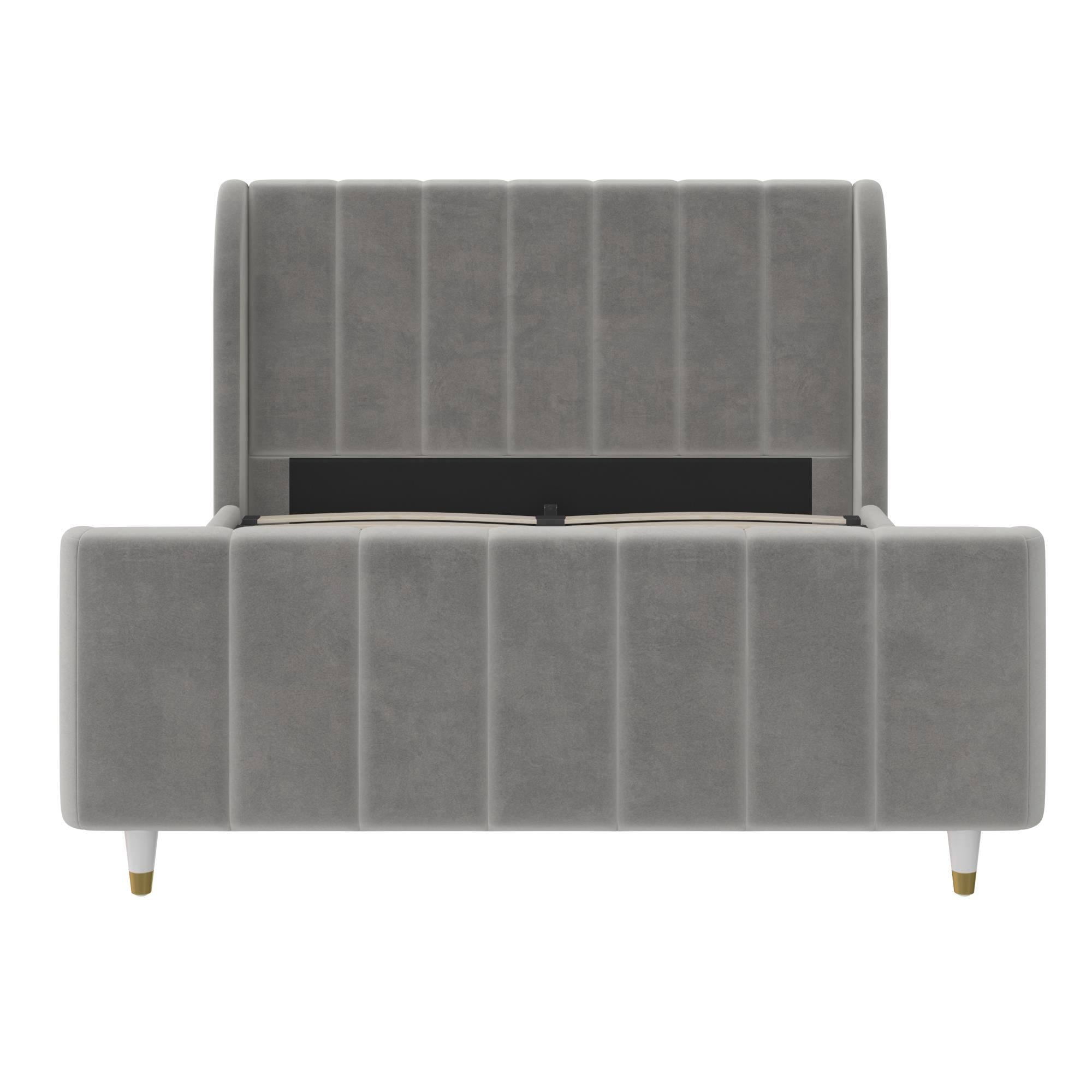 Max & Finn Valentina Upholstered Bed - Gray - Full