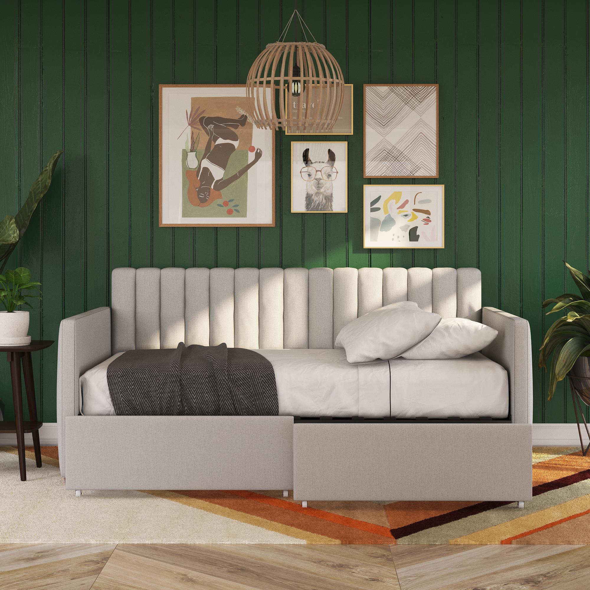 Novogratz Brittany Daybed with Storage Drawers - Gray - Twin