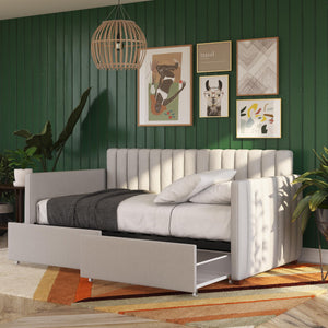 Novogratz Brittany Daybed with Storage Drawers - Gray - Twin