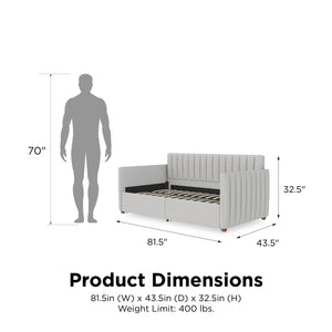 Novogratz Brittany Daybed with Storage Drawers - Gray - Twin
