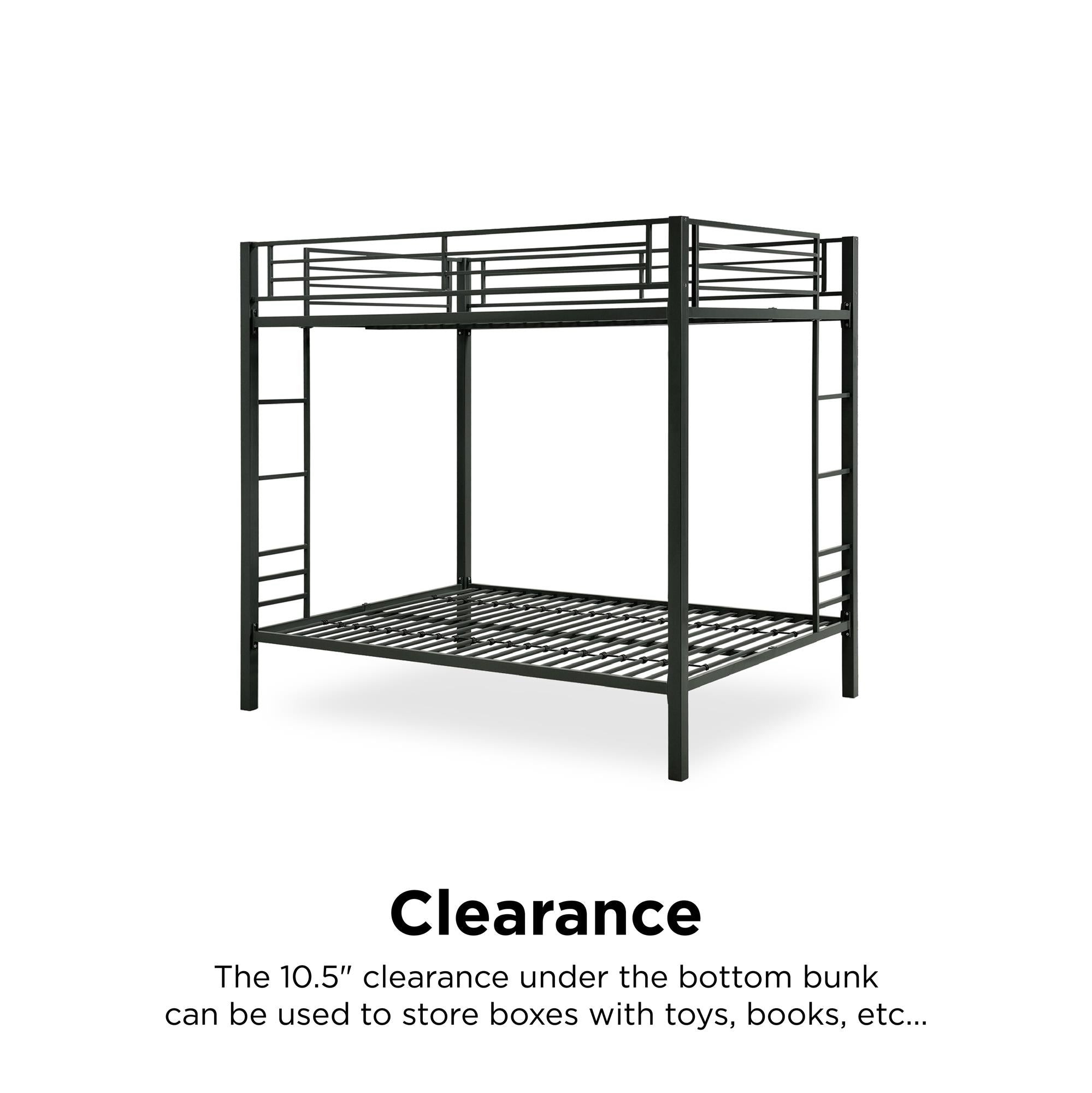 DHP Sidney Kids' Bunk Bed - Black - Full-Over-Full