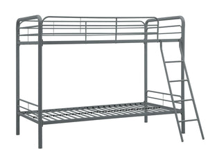 DHP Dusty Kids' Bunk Bed - Silver - Twin-Over-Twin