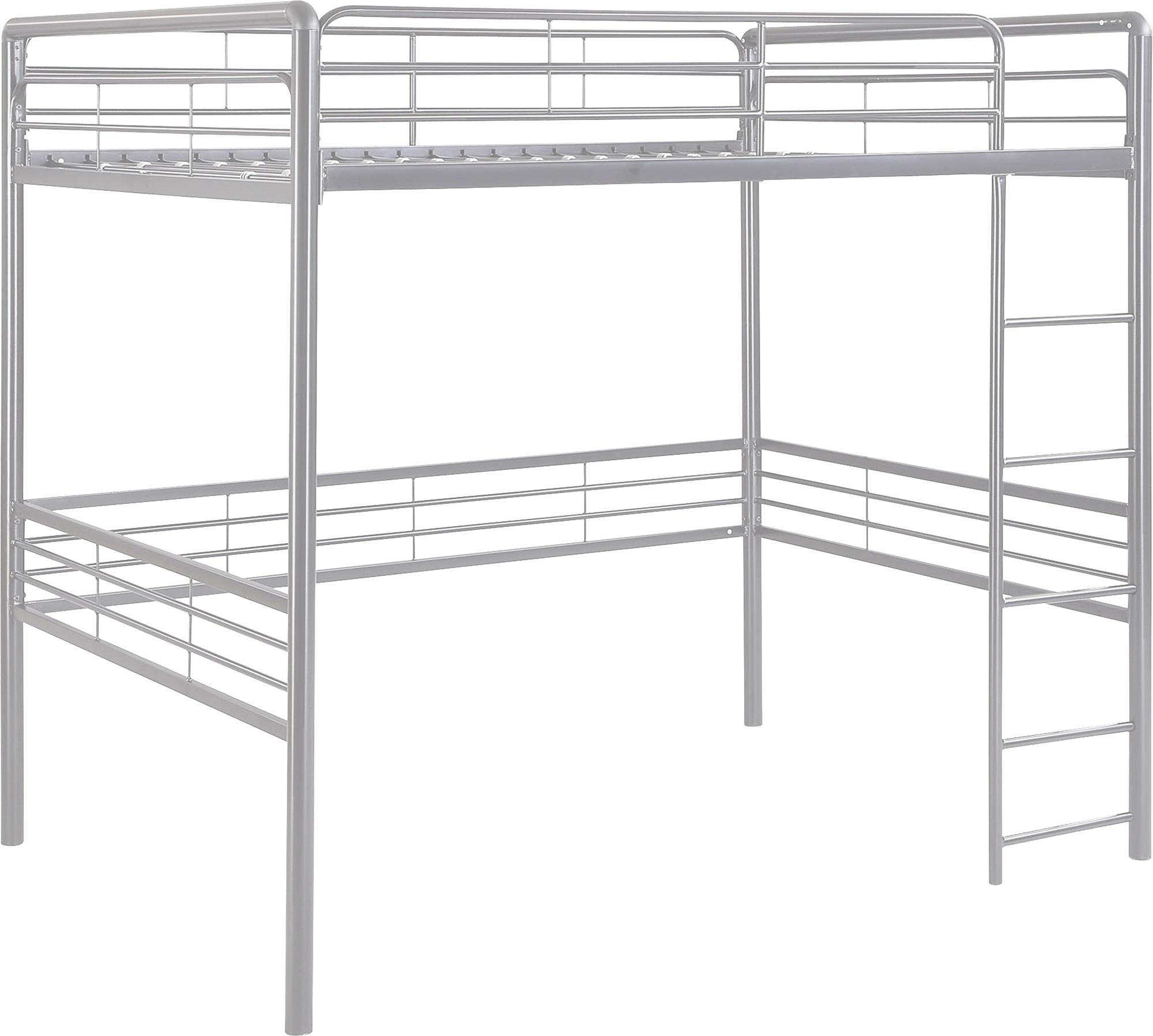 DHP Tommy Kids' Loft Bed - Silver - Full