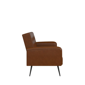 Novogratz Stevie Futon Sofa Bed - Camel Faux Leather