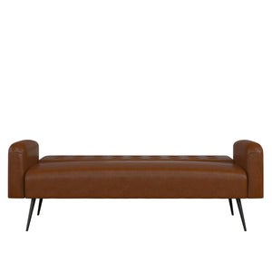 Novogratz Stevie Futon Sofa Bed - Camel Faux Leather