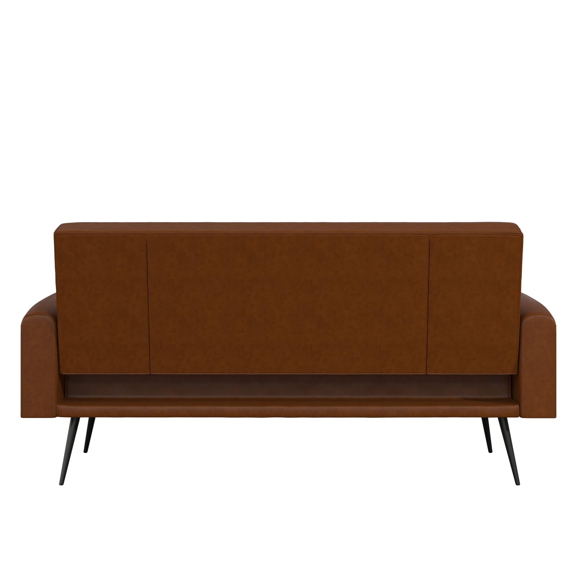 Novogratz Stevie Futon Sofa Bed - Camel Faux Leather