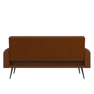 Novogratz Stevie Futon Sofa Bed - Camel Faux Leather