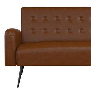 Novogratz Stevie Futon Sofa Bed - Camel Faux Leather