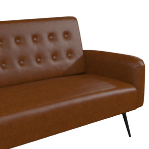 Novogratz Stevie Futon Sofa Bed - Camel Faux Leather