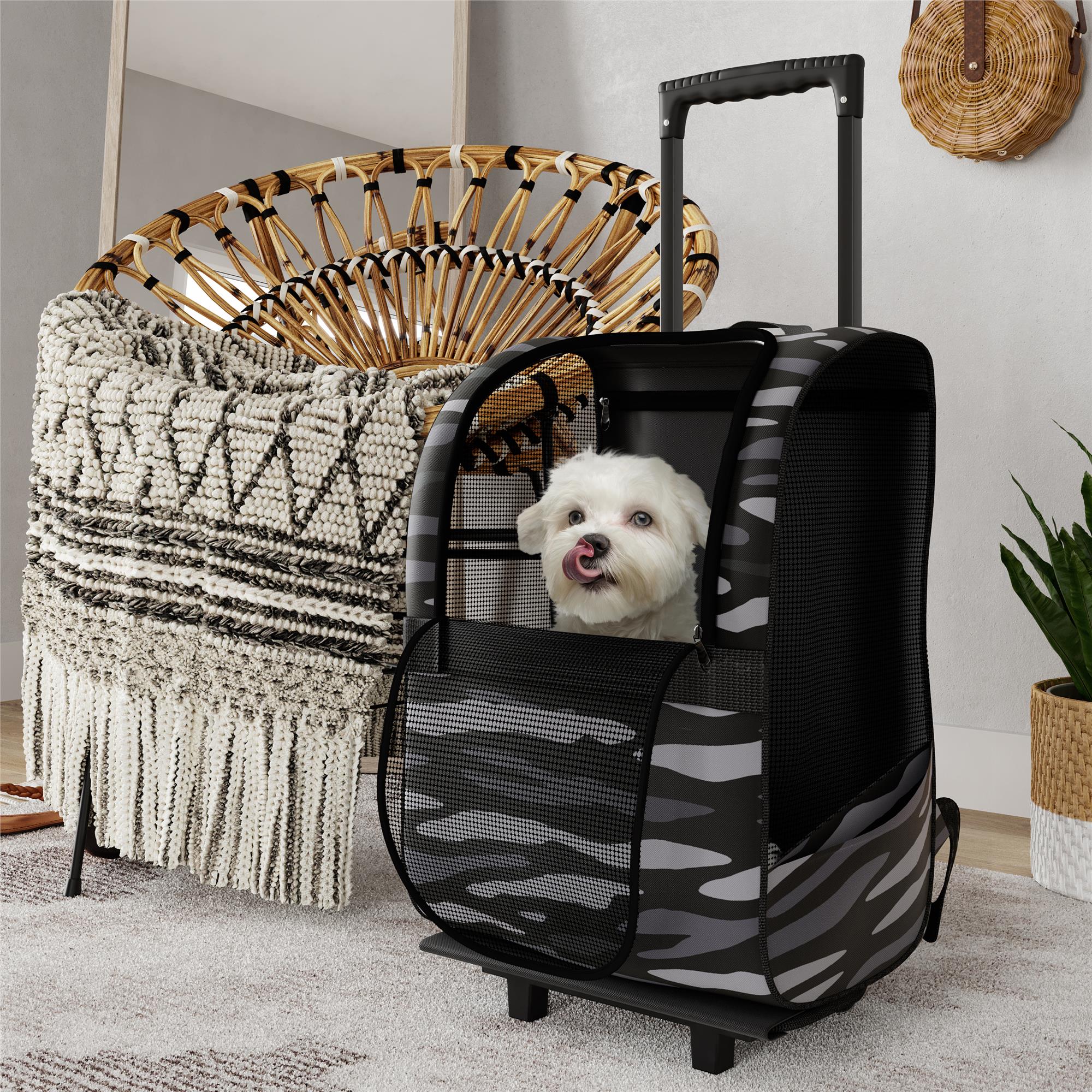 Ollie & Hutch Kaya Pet Carrier Trolley - Black Camouflage