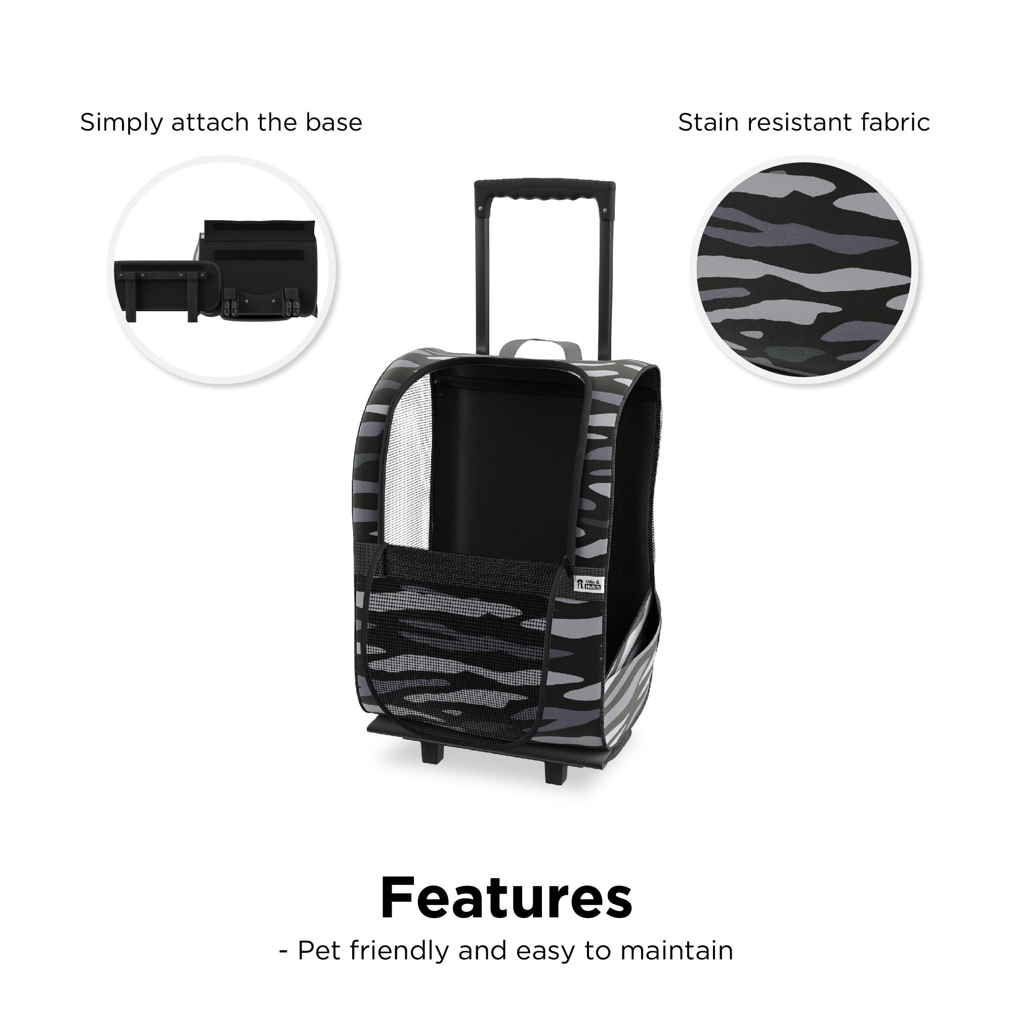 Ollie & Hutch Kaya Pet Carrier Trolley - Black Camouflage