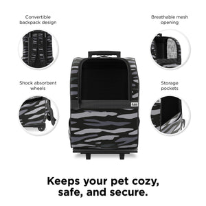Ollie & Hutch Kaya Pet Carrier Trolley - Black Camouflage