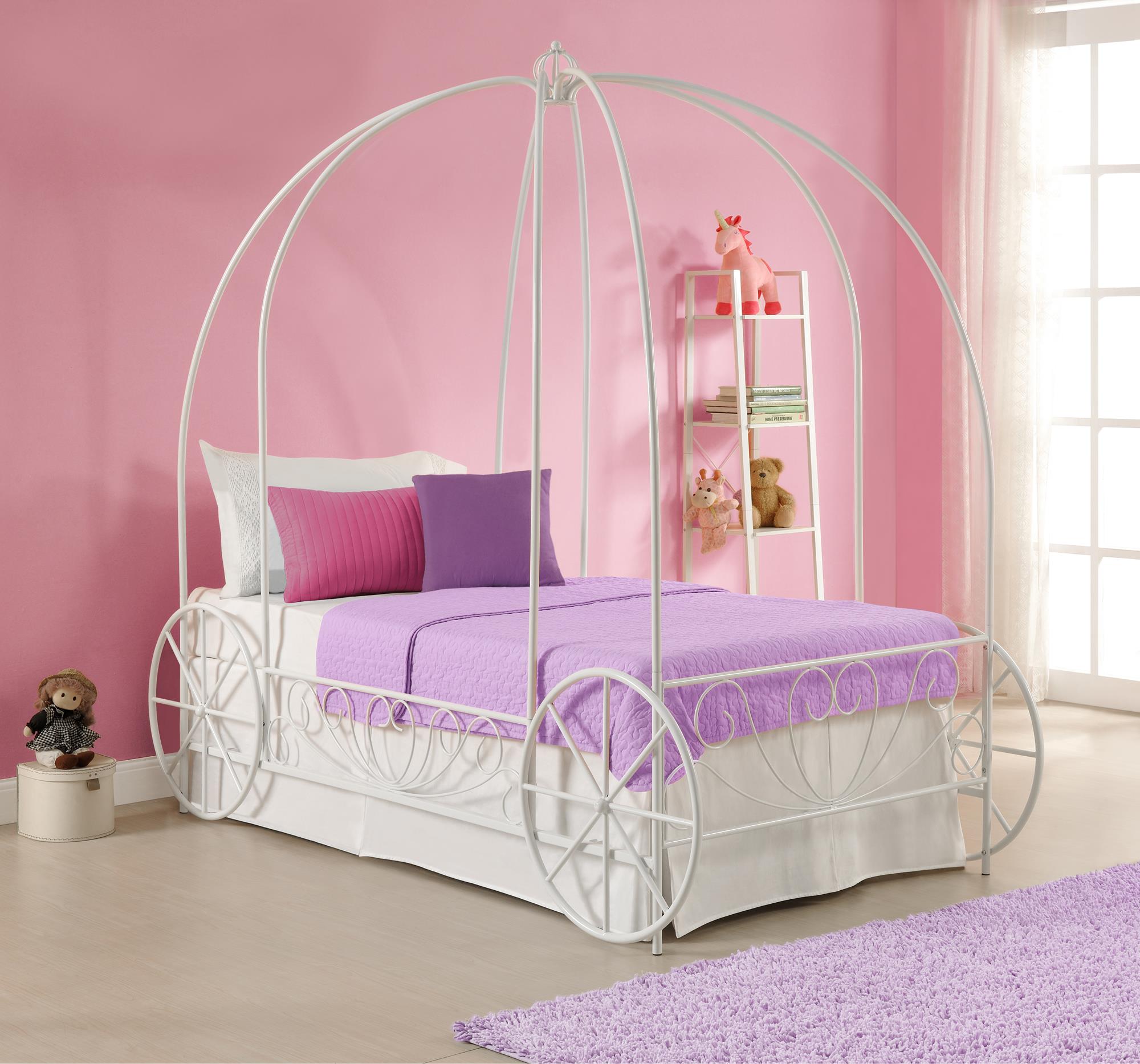 DHP Kids' Carriage Bed - White - Twin