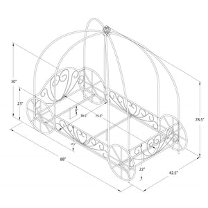 DHP Kids' Carriage Bed - White - Twin