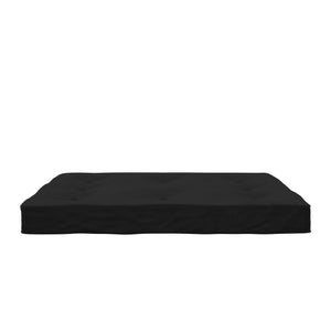 DHP Futon Set with Wood Frame and 8" Polyester Mattress - Black - Full