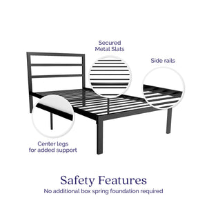 Signature Sleep Premium Modern Platform Bed - Black - Twin
