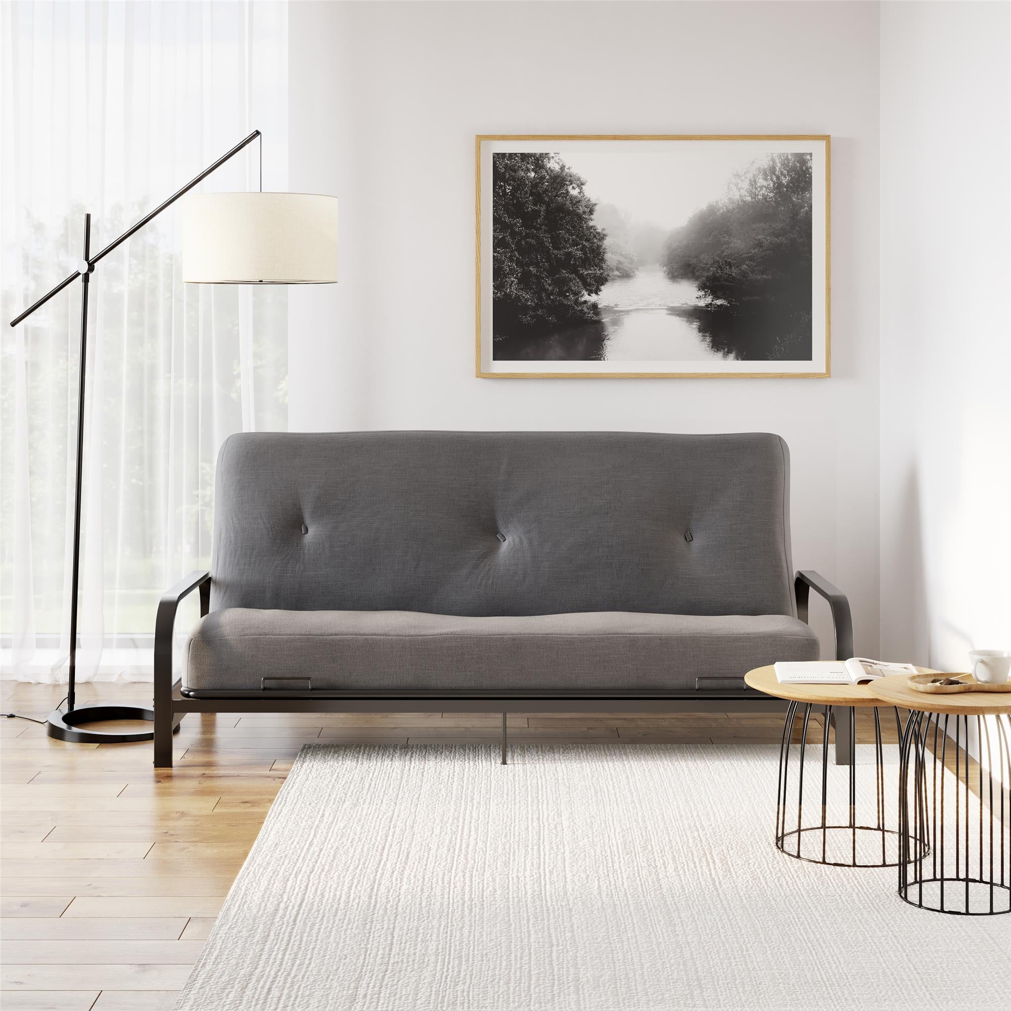 DHP Carson 8" Polyester Futon Mattress - Gray - Full