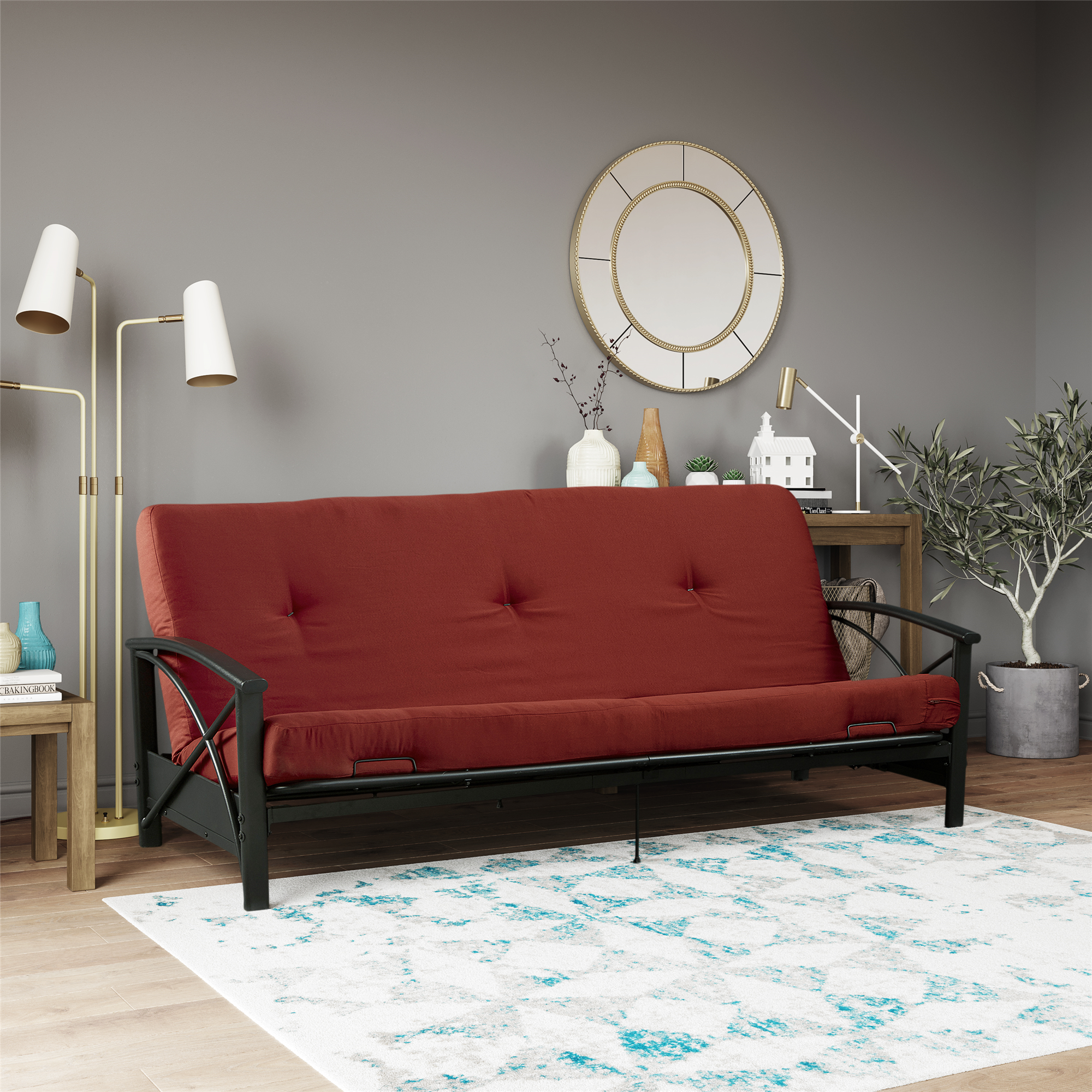 DHP Caden 6" Futon Mattress - Ruby Red - Full