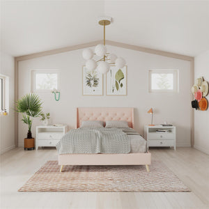 Novogratz Her Majesty Upholstered Bed - Pink - Full