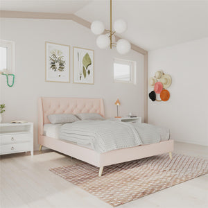Novogratz Her Majesty Upholstered Bed - Pink - Full