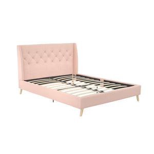 Novogratz Her Majesty Upholstered Bed - Pink - Queen