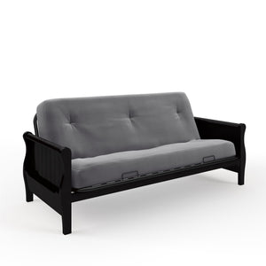DHP Futon Set with Wood Frame and 8" Polyester Mattress - Gray - Full