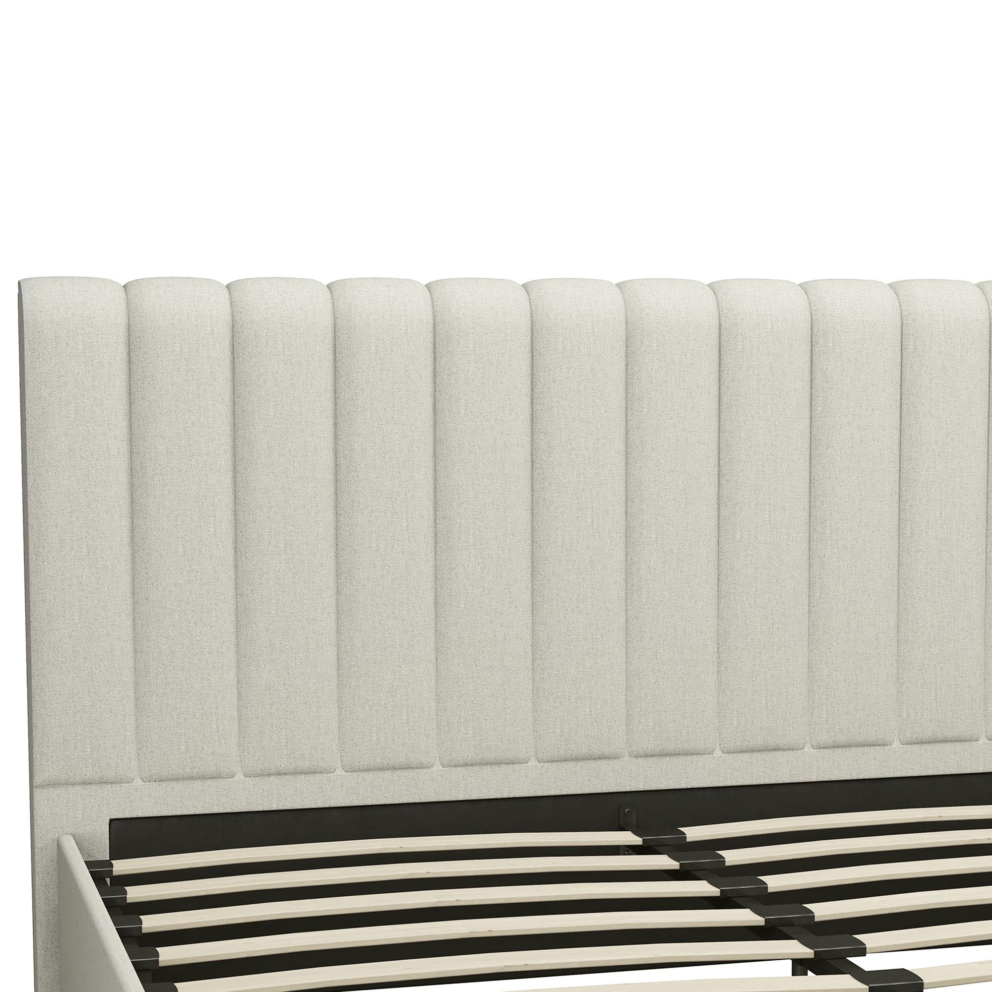 Novogratz Brittany Upholstered Bed with Storage Drawers - Gray - Queen