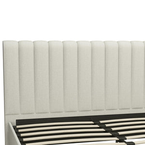 Novogratz Brittany Upholstered Bed with Storage Drawers - Gray - Queen