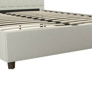 Novogratz Brittany Upholstered Bed with Storage Drawers - Gray - Queen
