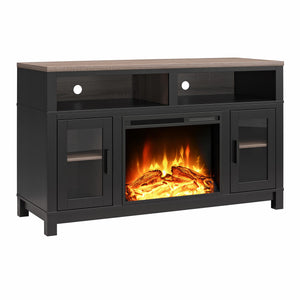Ameriwood Home Carver Electric Fireplace TV Stand for TVs up to 60", Black - Black