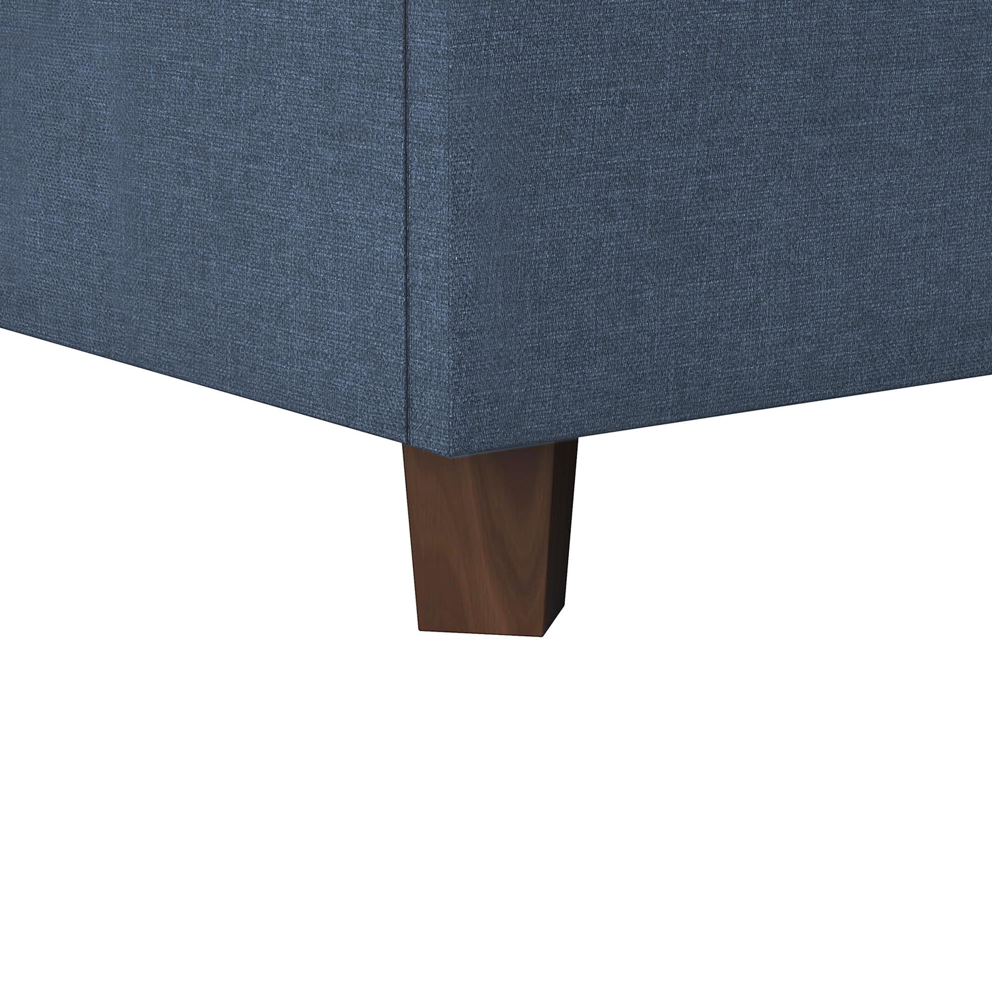 Novogratz Brittany Upholstered Bed with Storage Drawers - Blue Linen - Queen