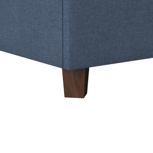 Novogratz Brittany Upholstered Bed with Storage Drawers - Blue Linen - Queen