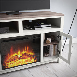Ameriwood Home Carver Electric Fireplace TV Stand for TVs up to 60" - White