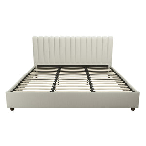 Novogratz Brittany Upholstered Bed with Storage Drawers - Gray - King