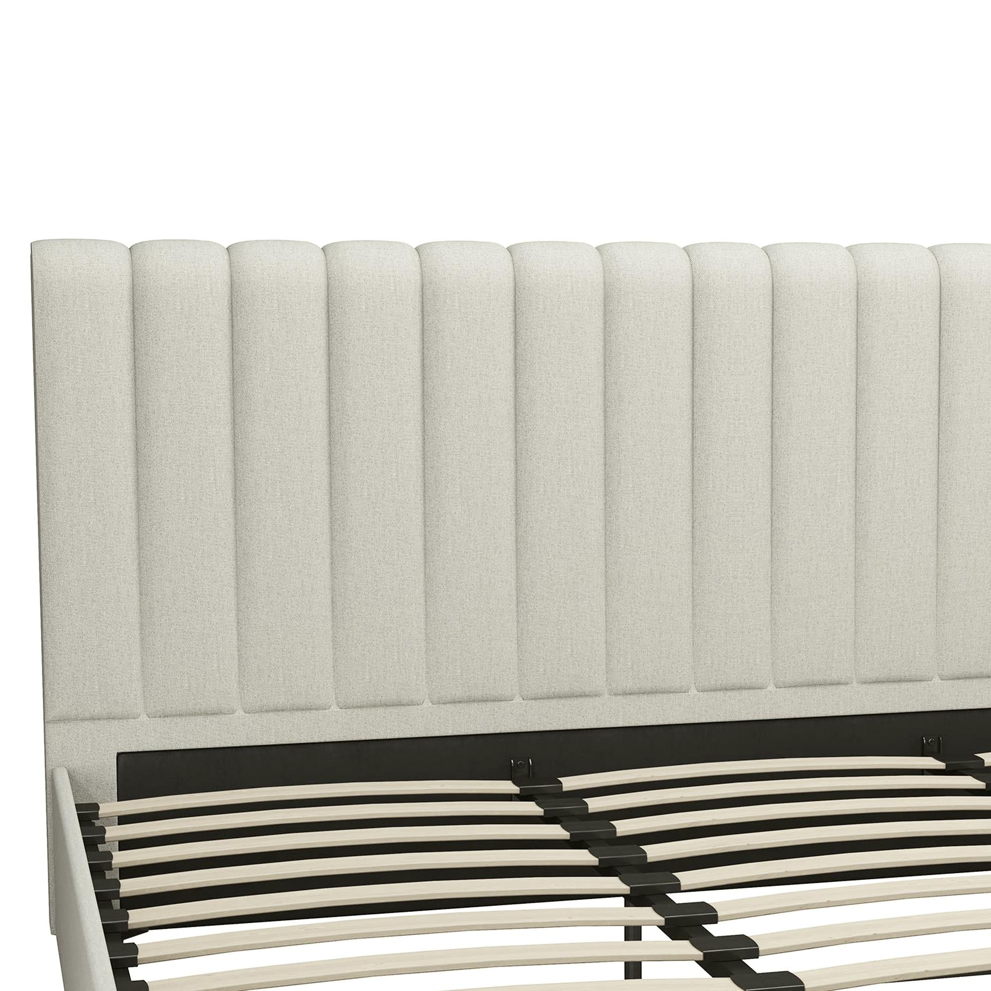 Novogratz Brittany Upholstered Bed with Storage Drawers - Gray - King