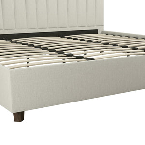 Novogratz Brittany Upholstered Bed with Storage Drawers - Gray - King
