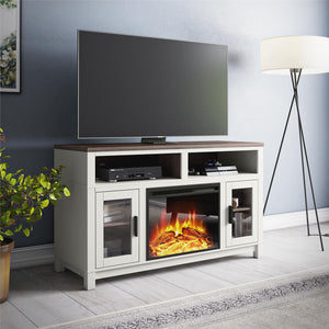 Ameriwood Home Carver Electric Fireplace TV Stand for TVs up to 60" - White