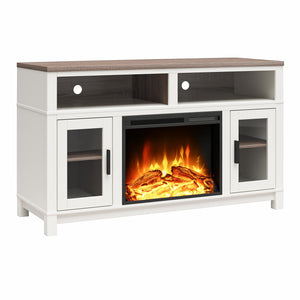 Ameriwood Home Carver Electric Fireplace TV Stand for TVs up to 60" - White