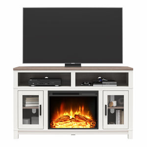 Ameriwood Home Carver Electric Fireplace TV Stand for TVs up to 60" - White