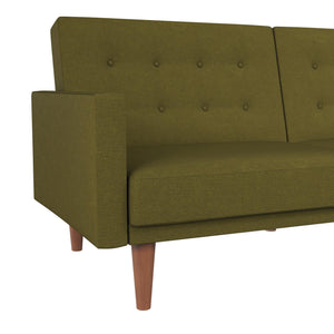 DHP Wimberly Upholstered Futon Sofa Bed - Olive Green