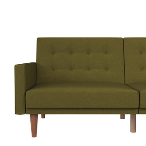 DHP Wimberly Upholstered Futon Sofa Bed - Olive Green