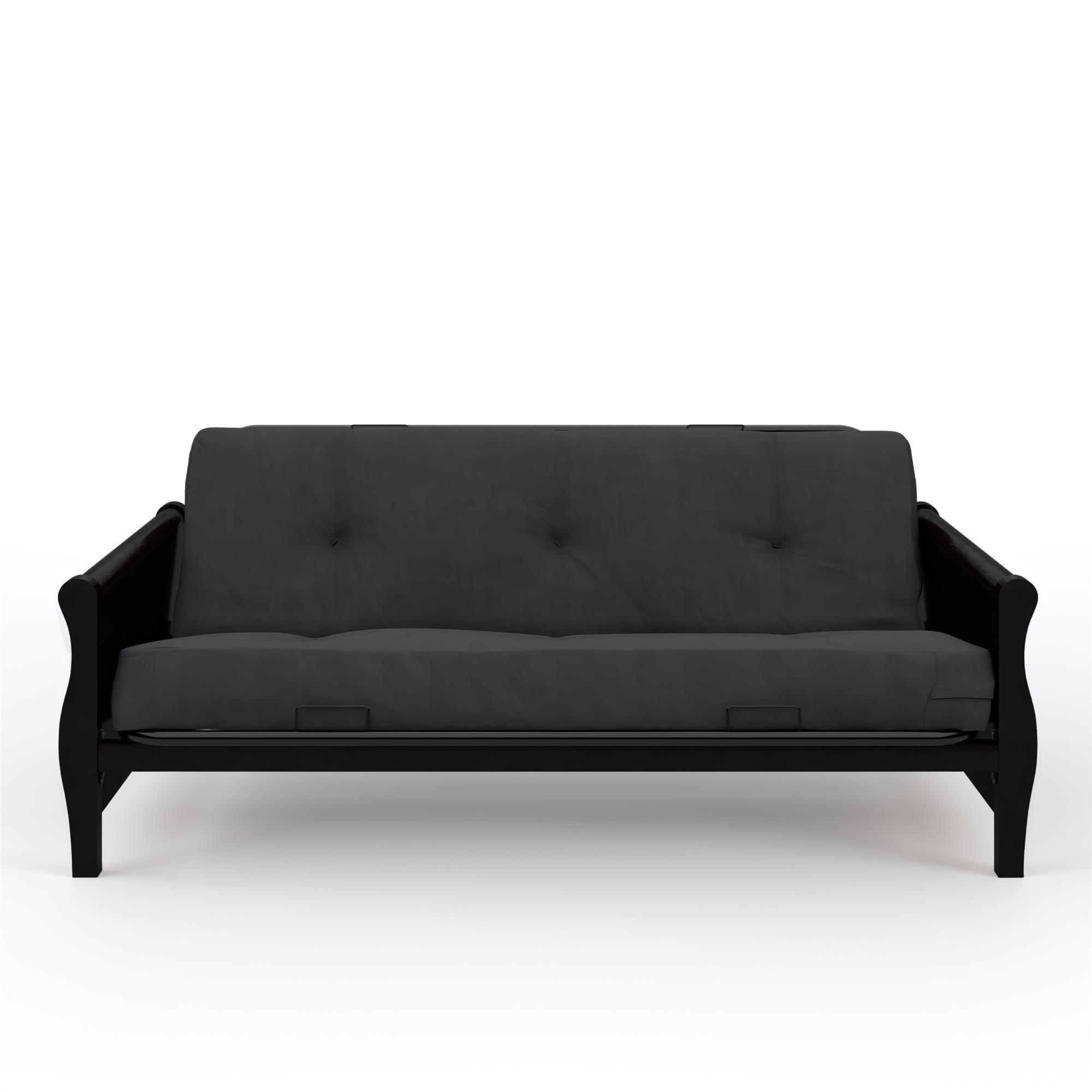 DHP Futon Set with Wood Frame and 8" Polyester Mattress - Gray
